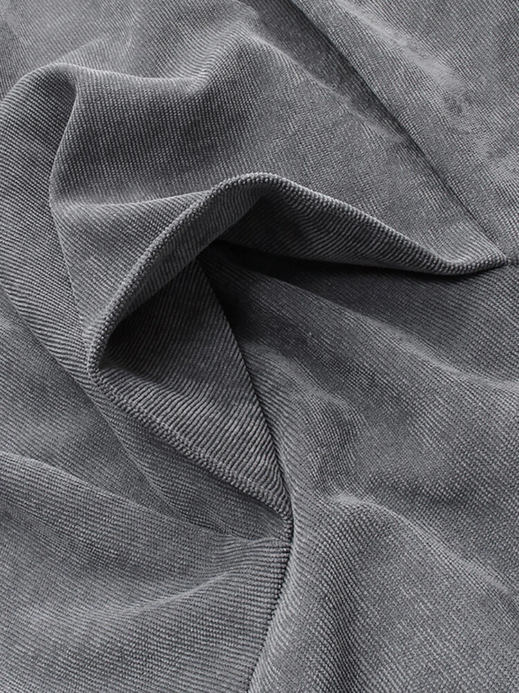 Vintage Corduroy Pocket Long Sleeve Casual Midi Dress 7 Vintage Corduroy Pocket Long Sleeve Casual Midi Dress - Image 7