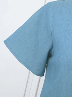 Women Solid Button Front Short Sleeve Denim Shirt Dress 13 Women Solid Button Front Short Sleeve Denim Shirt Dress -Zanzea Shop f75b7bde 57f8 4ccf af22 35fbedd2c2c4