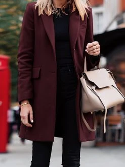 Solid Long Sleeve Buttton Lapel Midi Coat For Women -Zanzea Shop f7c0dacf 5007 4ae6 af3d 8d775bdbadf5
