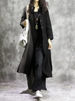 Gradient Striped Split Long Sleeve Cotton Plus Size Long Shirt -Zanzea Shop f7da6453 53fd 4955 9513 a84cd67629b2