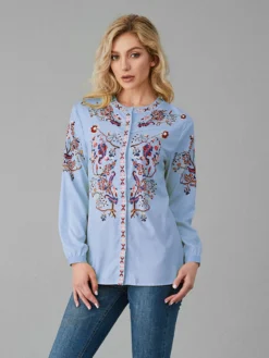 Floral Print V-neck Long Sleeve Plus Size Casual Blouse -Zanzea Shop f87f9ce2 b414 4850 a1e2 973e965a3c33
