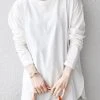 Solid Long Sleeve Slit Hem Long Sleeve T-shirt