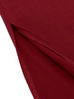 Solid Color O-neck High Slit Plus Size Dress For Women -Zanzea Shop fadf137e fb2d 466e b414 56d811c96f4f