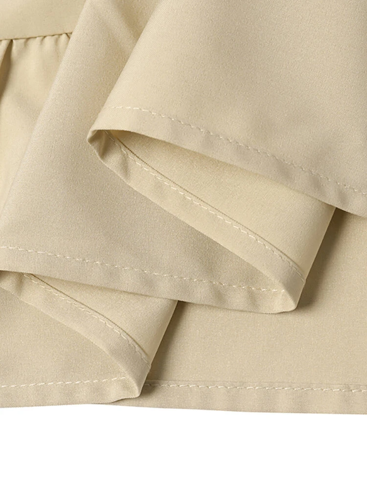 Solid Crew Neck A-line 3/4 Sleeve Casual Dress 10 Solid Crew Neck A-line 3/4 Sleeve Casual Dress - Image 10