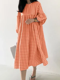 Plaid Print Pleated Puff Sleeve Casual Dress For Women 7 Plaid Print Pleated Puff Sleeve Casual Dress For Women -Zanzea Shop fcc05152 85a8 4d8a 89a4 41c81dba1882
