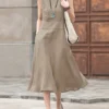 Solid Sleeveless Pocket Crew Neck Casual Dress
