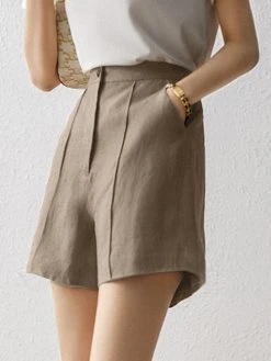 Solid Pocket Button Zip Front Wide Leg Shorts -Zanzea Shop fdca80c2 da14 4214 966a e5279f0a38ad