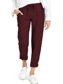 Casual Solid Color Elastic Waist Plus Size Pencil Pants -Zanzea Shop fe718897 58d8 4c6d 9763 1b5ed3612738