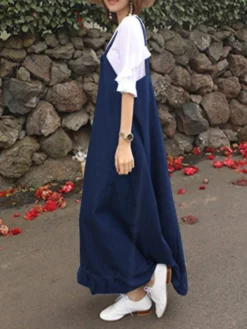 Denim Ruffle Straps Button Sleeveless Plus Size Maxi Dress 16 Denim Ruffle Straps Button Sleeveless Plus Size Maxi Dress -Zanzea Shop ffa690ae 4a43 4920 8caa fdf0bd582984